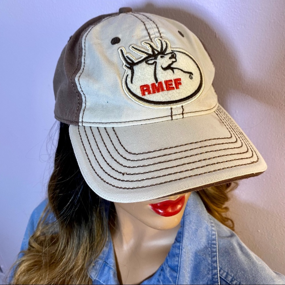 Ball Cap “RMEF Hunting is conservation” Brown - Picture 2 of 8